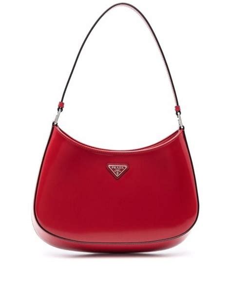 prada medium leather shoulder bag red|Prada adjustable shoulder handbags.